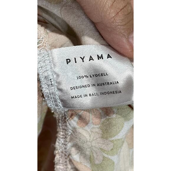 Piyama Orange Floral Buttoned Sleepwear Top Size XS - Picture 4 of 5